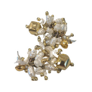 Earrings, Studs, Dangles, Pearl, Bead, Cluster, Goldtone accent, Vintage jewelry